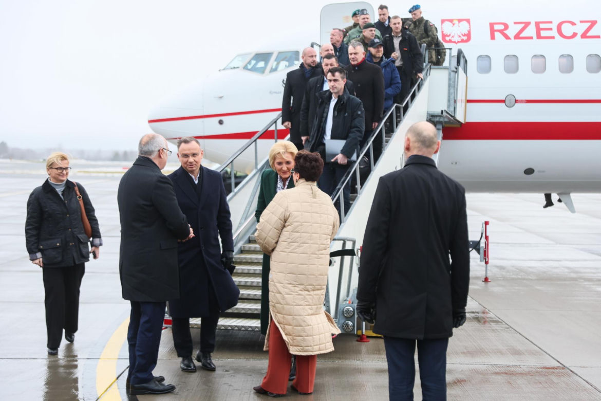 Andrzej Duda w Bazie Lotniczej w Amari