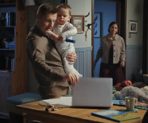 M jak miłość. Agnes (Amanda Mincewicz), Paweł (Rafał Mroczek), Antoś (Mikołaj Jankowski)