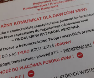 Krew ciągle potrzebna! Apeluje Regionalne Centrum Krwiodawstwa i Krwiolecznictwa w Rzeszowie 