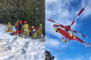 Koszmarny wypadek na stoku narciarskim na Podhalu. Mężczyzna uderzył w drzewo i wpadł do potoku