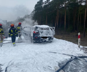 Pożar na obwodnicy w Toruniu. Płonęło auto