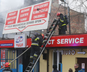Pożar warsztatu samochodowego przy ul Racławickiej