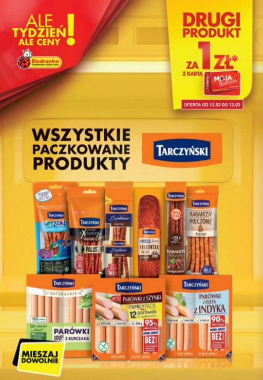 produkty Tarczyński, drugie opakowanie za 1 zł