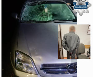 Zostawił rannego rowerzystę na pewną śmierć i uciekł. Kierowca Opla w rękach policji