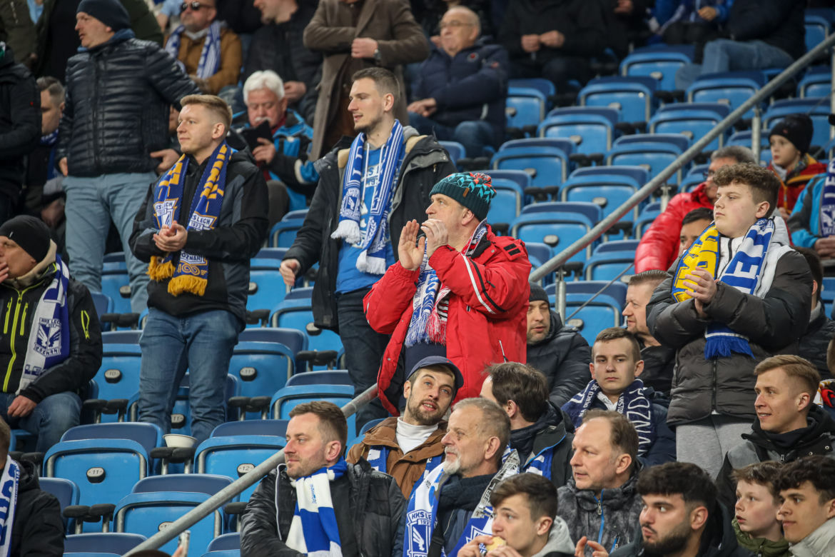 Kibice na meczu Lech Poznań - Warta Poznań