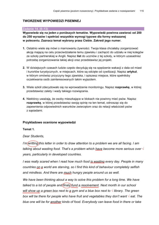 Matura 2025 angielski rozszerzony: przykładowa rozprawka, list, artykuł. Przykłady CKE