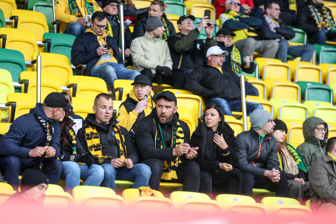 Kibice na meczu GKS Katowice - Lech Poznań