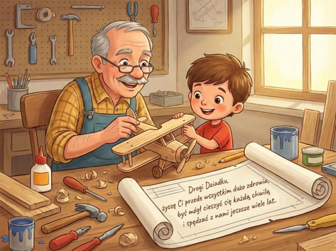 Kartka z życzeniami na Dzień Dziadka 2026
