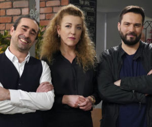 Barwy szczęścia. Żabcia (Hanna Klepacka), Vincenzo (Alessandro Curti), Damian (Michał Lesień)