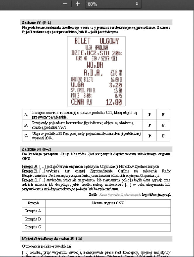 Matura rozszerzona WOS 14