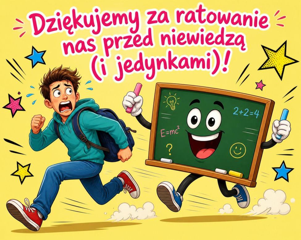 Zabawna kartka z okazji Dnia Nauczyciela
