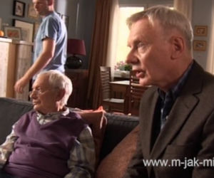M jak miłość po wakacjach 2015. Witold Pyrkosz (Lucjan), Andrzej Precigs (Zbyszek Filarski) na planie