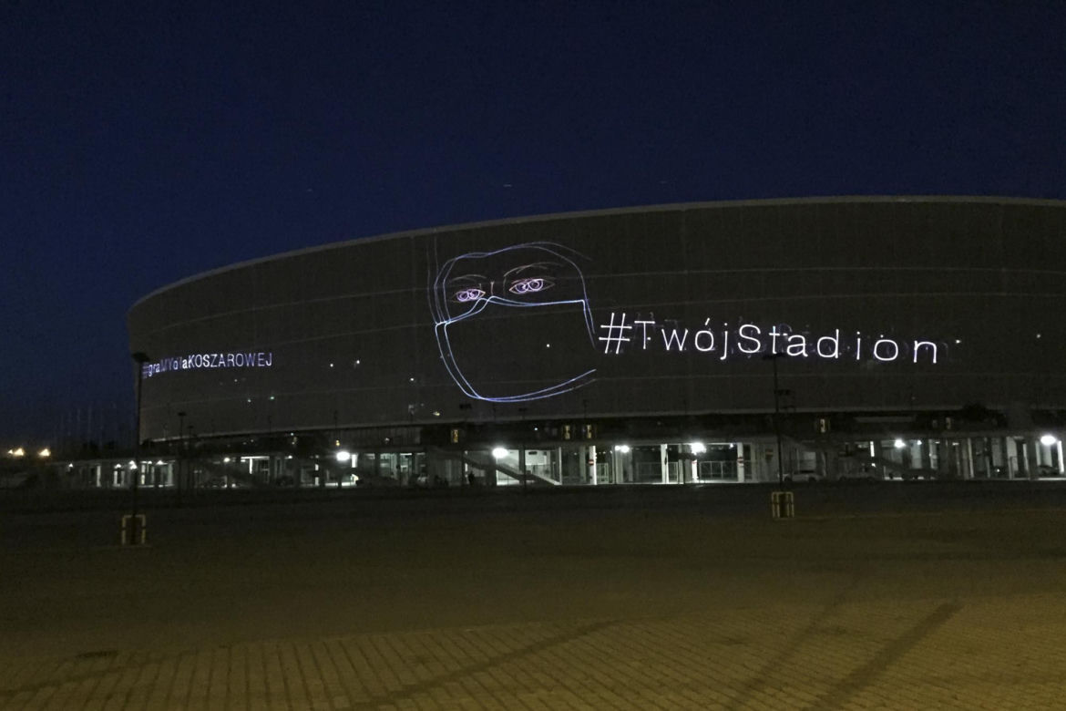 Laserowy pokaz na Stadionie Wrocław. To podziękowania dla medyków!