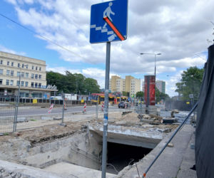 Likwidacja przejścia podziemnego na skrzyżowaniu ul. Młynarskiej i Wolskiej w Warszawie