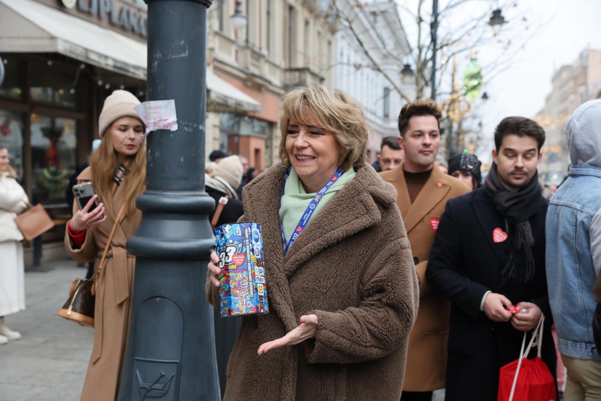 Łódź. Wielka Szarża na Piotrkowskiej w Łodzi, w ramach 33. Finału Wielkiej Orkiestry Świątecznej Pomocy.