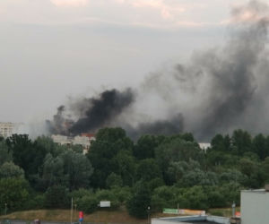 Pożar bloku w Warszawie