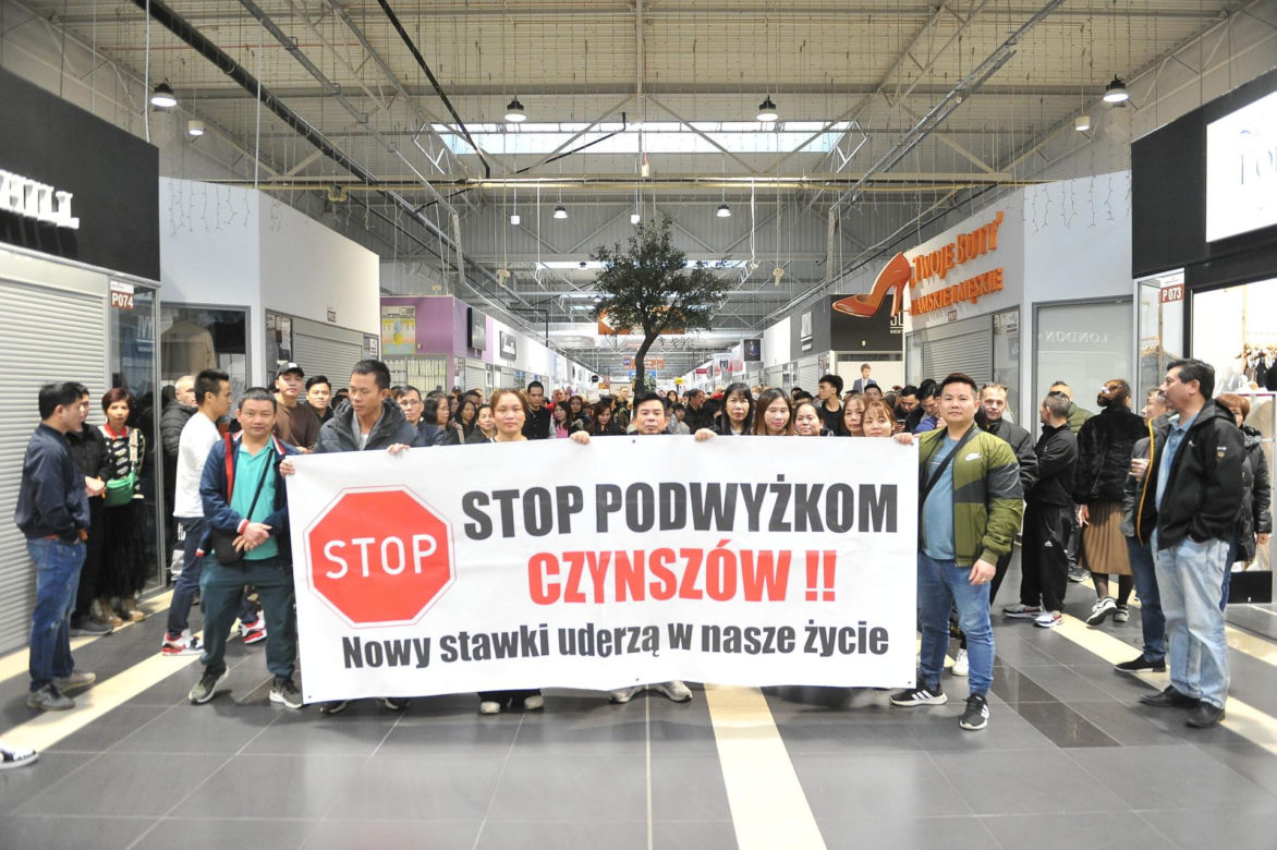 Krzyki w warszawskim centrum handlowym. Najemcy z Marywilskiej protestują 