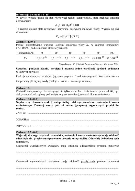 ARKUSZE CKE - Matura chemia - poziom podstawowy i rozszerzony 2019