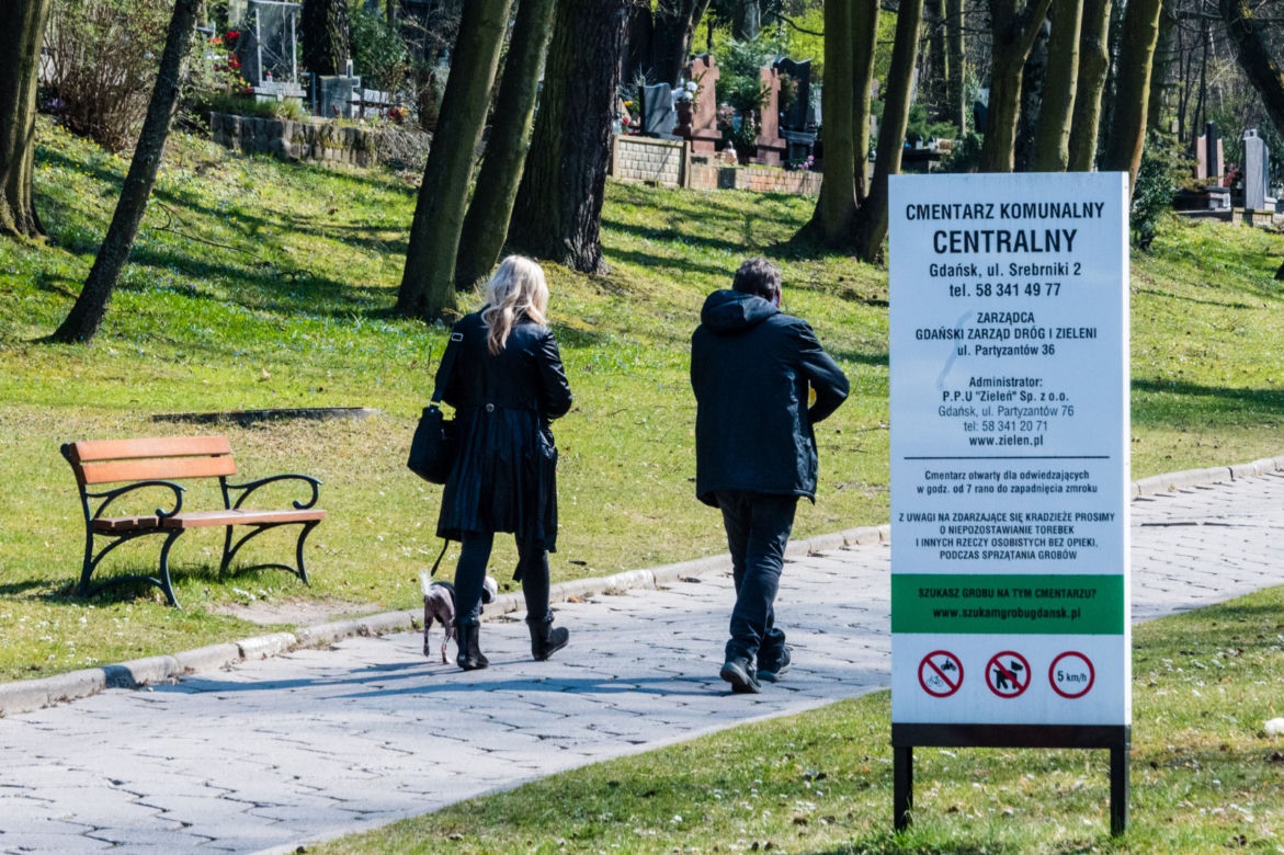 Koronawirus w Trójmieście. Zamiast po parku, plaży czy lesie ludzie spacerują po cmentarzach