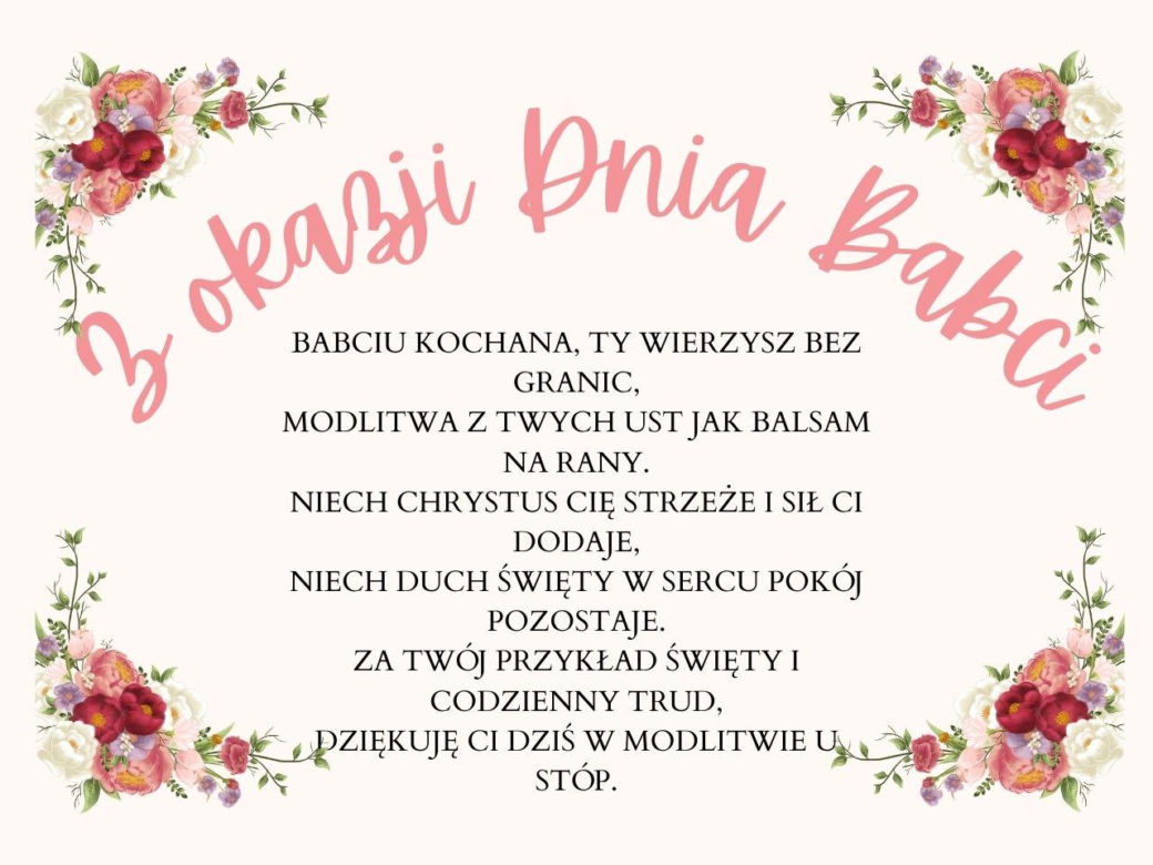 Życzenia religijne z okazji Dnia Babci