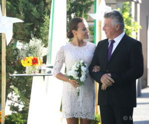 M jak miłość. Magda (Anna Mucha), Wojtek Marszałek (Emilian Kamiński) na jej poprzednim ślubie