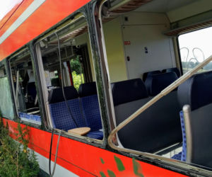 Wrak niemieckiego pociągu pod Kołbaskowem