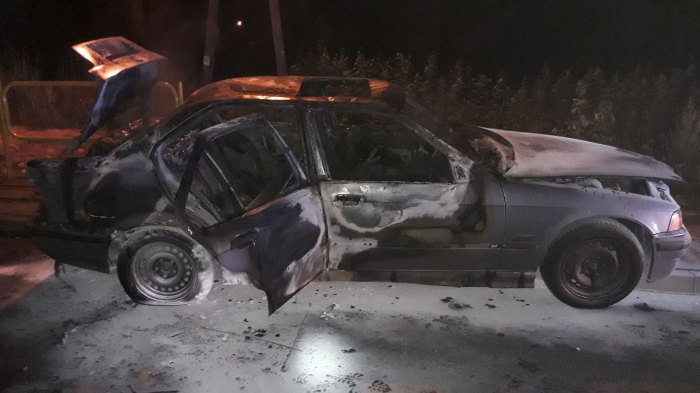 Pożar BMW w Krynkach