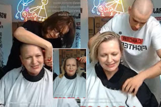 Kasia Nosowska wpadła pod maszynkę. Jest łysa! Gdy zeszła z fotela, zrobiła to samo swojej koleżance