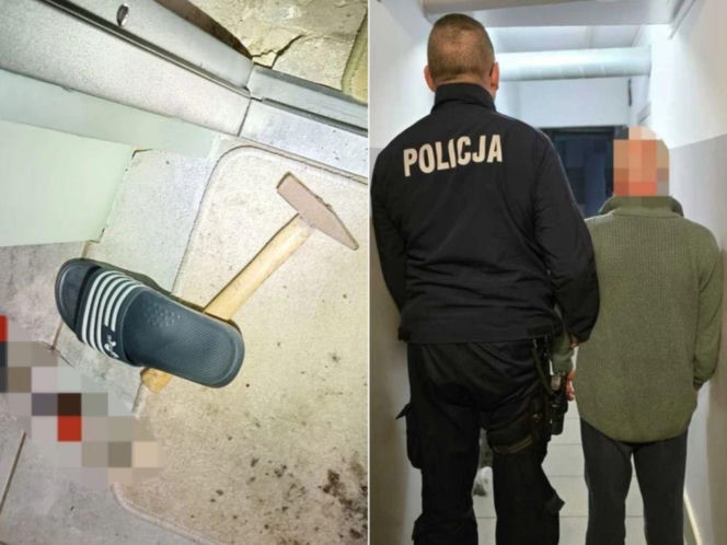 Zaatakował młotkiem