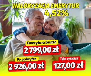 Waloryzacja emerytur 4,52%