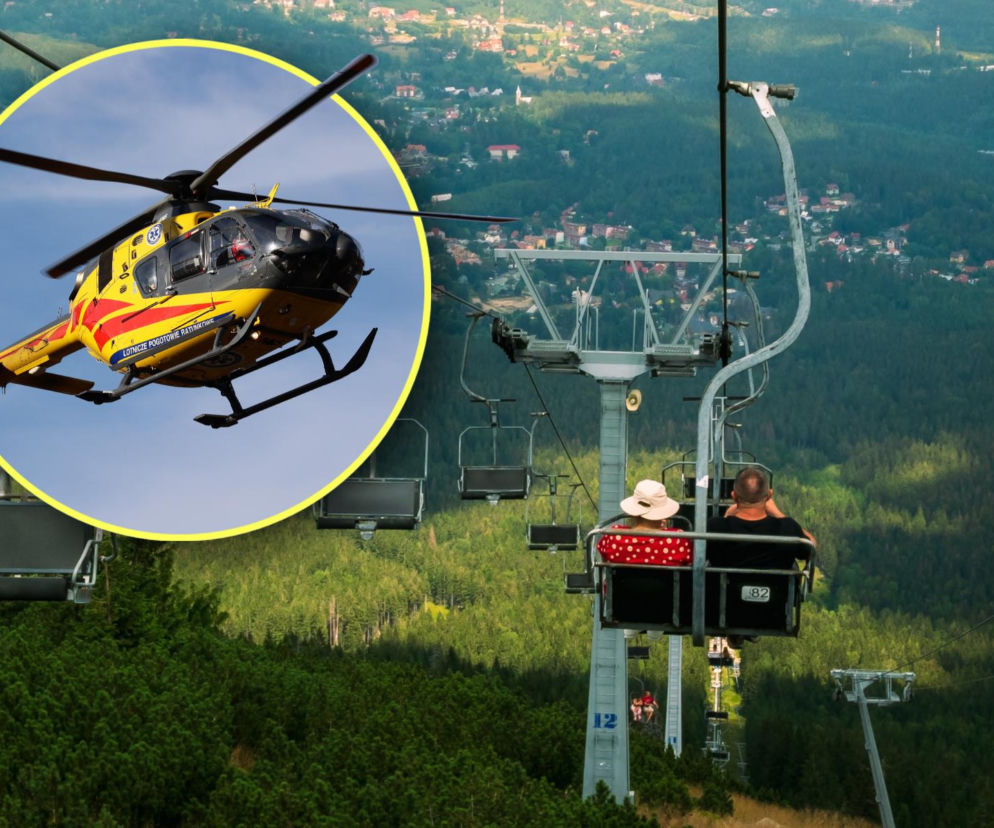 Chwile grozy na wyciągu w Karkonoszach. Turysta spadł z 5 metrów przez okulary
