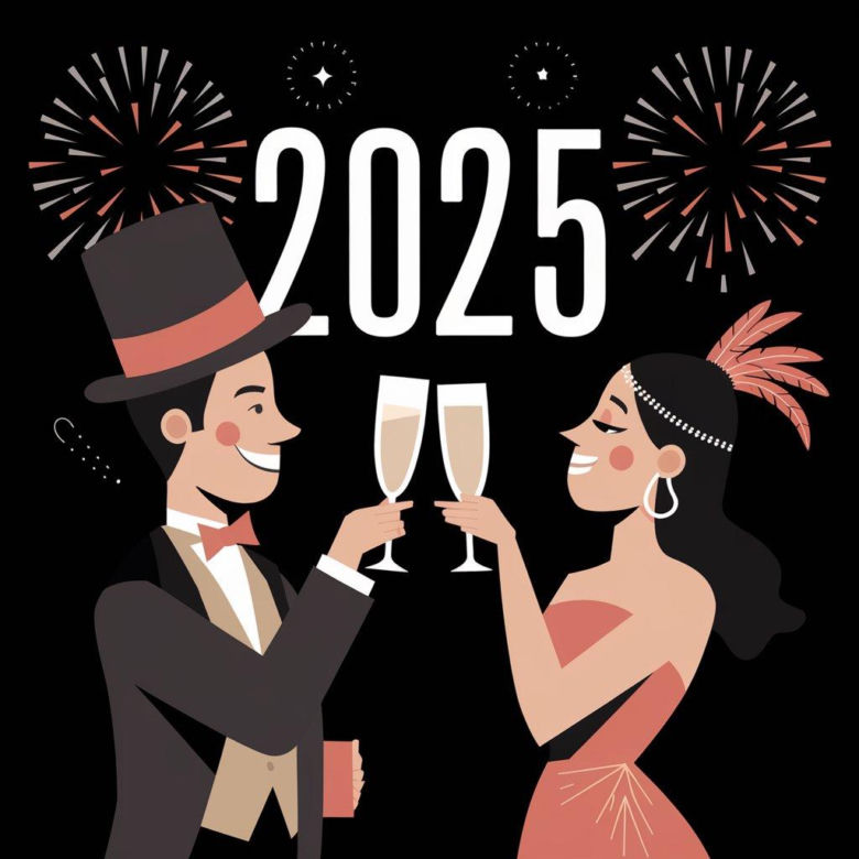 Kartki noworoczne 2025 z życzeniami