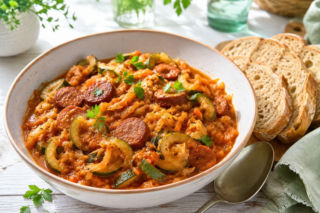 Bigos z cukinii robię, gdy warzywa rosną jak szalone. Jest szybki, lekki i sycący