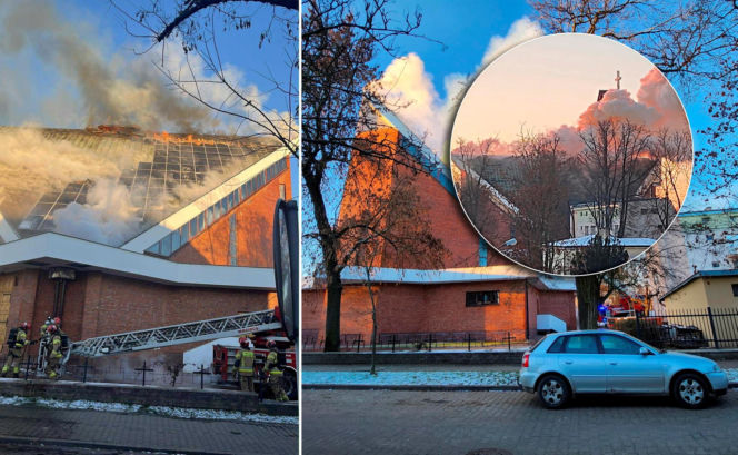 Proboszcz wynosił parafian z płonącego kościoła. Dramatyczny pożar w Lublinie