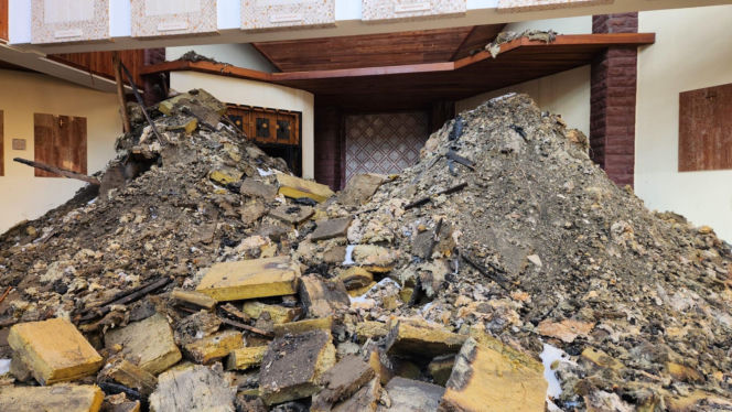 Spalony kościół w Lublinie