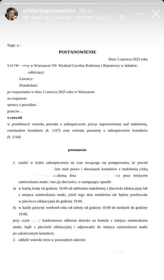 Screen Instagram Wiktoria Gromadzka