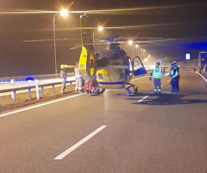 Groźny wypadek na A4 w Małopolsce: 3 osoby ranne, lądował śmigłowiec