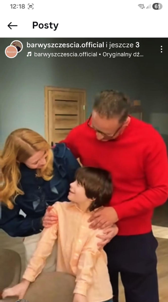 Barwy szczęścia na planie. Mateuszek (Filip Kowalewicz), Dominika (Karolina Chapko), Sebastian (Marek Krupski)