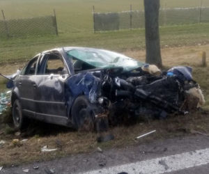 zderzenie samochodów na drodze krajowej numer 17