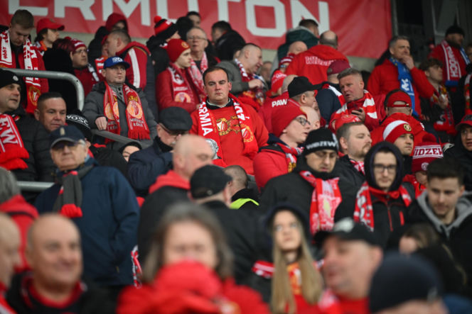 Widzew Łódź - Lech Poznań: Zdjęcia kibiców i zawodników z meczu 24. kolejki PKO BP Ekstraklasy