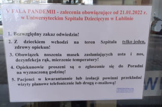 Szpital dziecięcy zmienia zasady. Ograniczone wejście, ale nie dla wszystkich