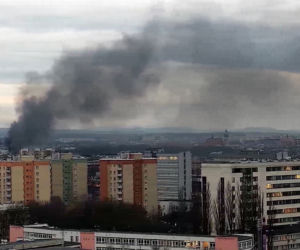 Potężny pożar w centrum Krakowa