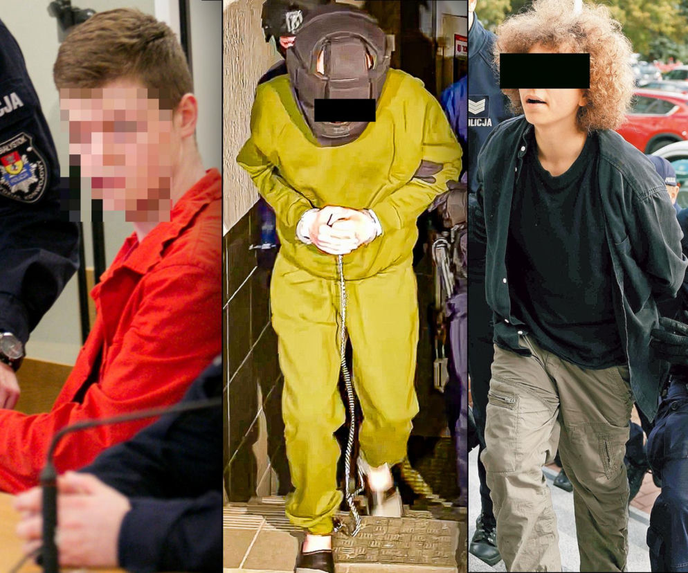 Trzech zatrzymanych młodych mężczyzn pod eskortą policji. O atakach w polskich szkołach przeczytasz na SE.
