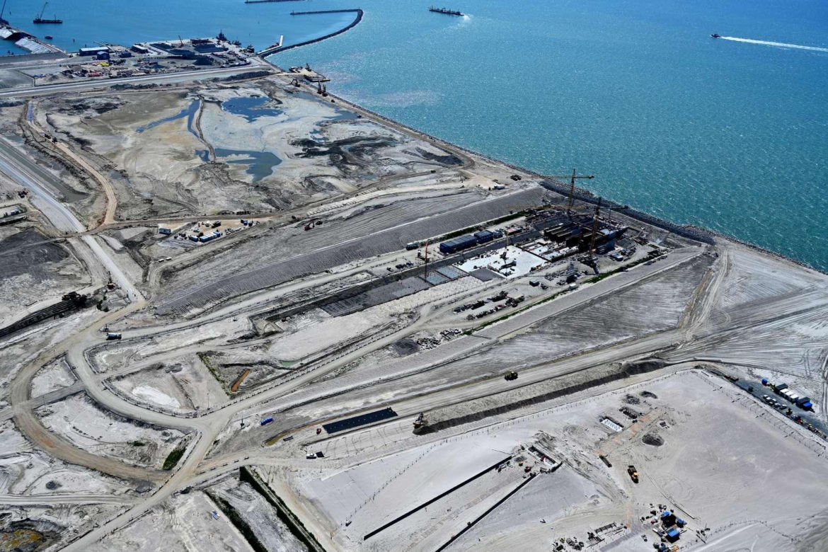 Plac budowy tunelu Fehmarnbelt - lato 2024