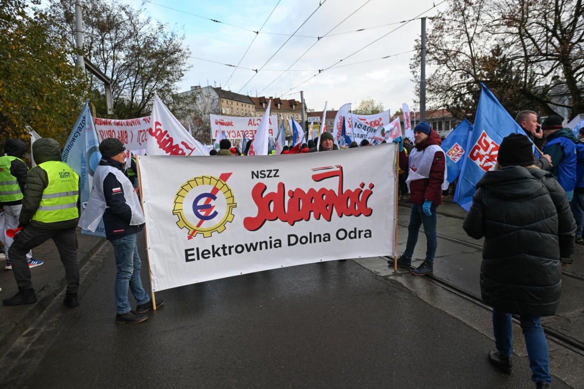 Protest związkowców w Szczecinie