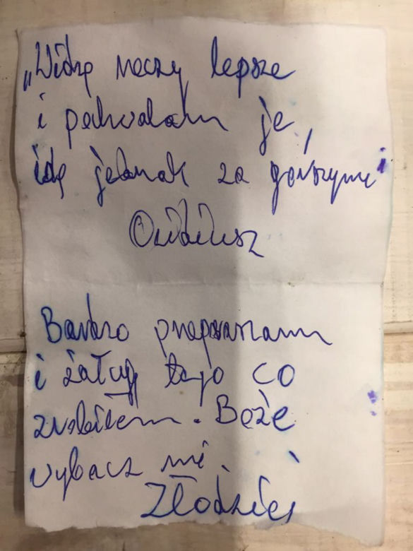 Skruszony złodziej błaga Boga o litość