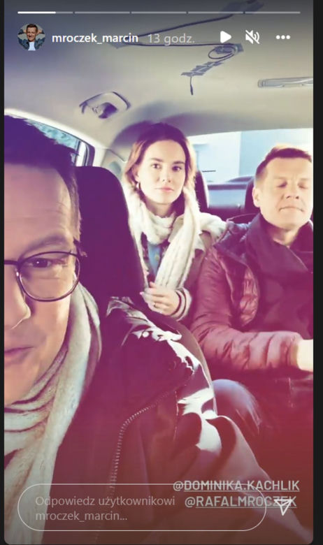M jak miłość na planie. Franka (Dominika Kachlik), Paweł (Rafał Mroczek), Piotrek (Marcin Mroczek)