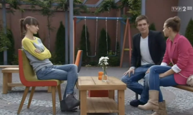 ''M jak miłość'' 1039 Janka (Joanna Osyda) Eryka (Marta Juras) Marcin (Mikołaj Roznerski)