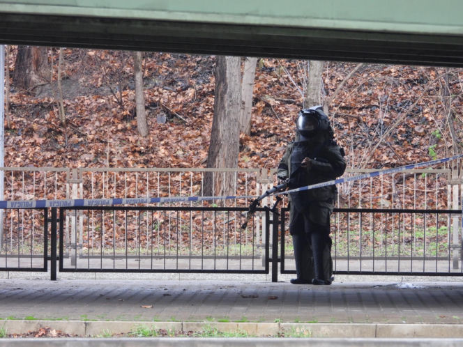 Akcja pirotechników rondo Starzyńskiego