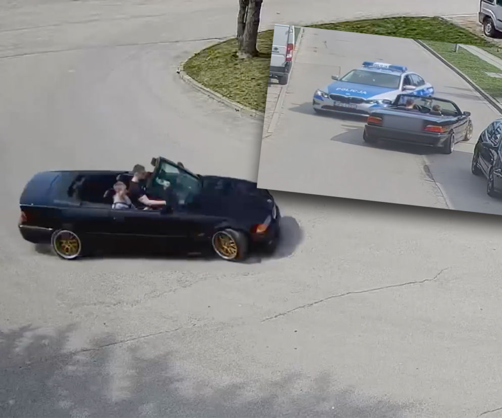 Kierowca BMW próbował driftu na oczach policji